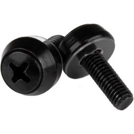 StarTech.com M5 X 12mm - Screws - 100 Pack, Black - M5 Mounting Screws For Server Rack & Cabinet - Mounting Screw - 12 Mm - Steel - Black - 100 / Pack CABSCREWSM5B