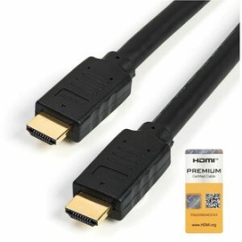 StarTech.com 15ft (5m) Premium Certified HDMI 2.0 Cable With Ethernet, High Speed Ultra Hd 4K 60Hz HDMI Cable HDR10, UHD HDMI Monitor Cord - Cable For Monitor, Tv - First End: 1 X 19-pin HDMI 2.0 Digital Audio/Video - Male - Second End: 1 X 19-pin HDMI 2
