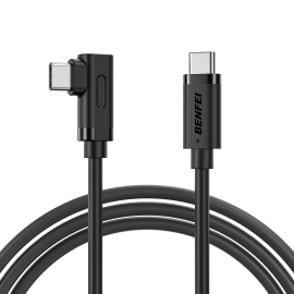 Benfei 428Bk-1M USB C To Right Angle USB C Cable , 90-dgree Angled USB 2.0 Type C Charger Cable, 3A Fast Charging & 480Mbps Data Sync, Durable Pvc ELEBEN428BK1M