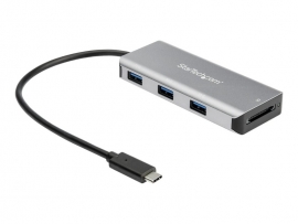 STARTECH.COM 3 PORT USB-C HUB, USB-C(1), USB(3), RJ45, SD, USB BUS PWR, 2YR HB31C3ASDMB