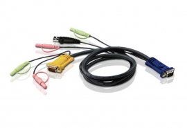 Aten Kvm Cable 1.8m With Vga, USB & Audio To 3in1 Sphd Suit CS173xB, CS173xA, CS175x 2L-5302U