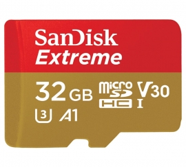 SanDisk 32GB Extreme microSD SDHC SQXAF V30 U3 C10 A1 UHS-1 100MB/s R 60MB/s (SDSQXAF-032G)
