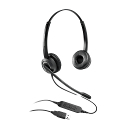 Grandstream GUV3000 Dual Ear USB Headset, Noise Canceling Microphone, HD Audio, 2m USB Cable, Suits Teams, Zoom, 3CX, Inline Controls (GUV3000)