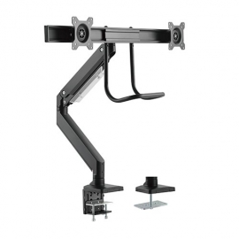 Brateck Dual Monitors Aluminum Heavy-Duty Gas Spring Monitor Arm LDT23-C022 