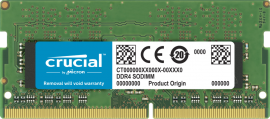Crucial 32GB (1x32GB) DDR4 SODIMM 3200MHz CL22 1.2V PC4-21300 Dual Ranked Single Stick Notebook Laptop Memory RAM CT32G4SFD832A