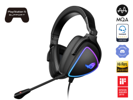 ASUS ROG Delta S Lightweight USB-C Gaming Headset with AI noise-canceling mic, MQA rendering technology, RGB lighting, PC, Switch & PS5