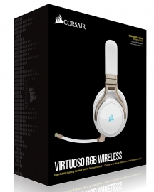 Corsair Virtuoso Wireless RGB Pearl 7.1 Headset. High Fidelity Ultra Comfort, supports USB and 3.5mm Gaming Headset (CA-9011224-AP)