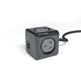 PowerCube 4 Power Outlet And 2 USB Ports 1.5m. Black 011.165.5405