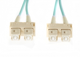 4Cabling 30m SC-SC OM4 Multimode Fibre Optic Cable: Aqua (FL.OM4SCSC30M)