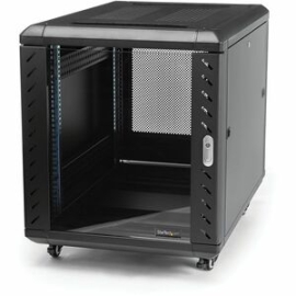 StarTech.com 4-Post 12U Server Rack Cabinet, 19" Data Rack Cabinet For Computer / It Equipment, Home Network Rack, Half Height Server Rack - 4-Post 12U 19" Server Rack Enclosure W/ Adjustable Mounting Depth - Eia/Eca-310-E Compliant - 12U Data Cabinet Sh
