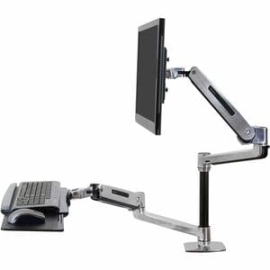 WorkFit-LX Sit-Stand Desk Mount System (Polished Aluminum) 45-405-026