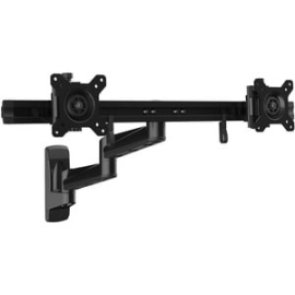 StarTech.com Wall Mount Dual Monitor Arm, Articulating Ergonomic Vesa Wall Mount For 2x 24" (11lb/5kg) Screens, Adjustable Crossbar - Height Adjustable - 2 Display(s) Supported - 61 Cm (24") Screen Support - 9.98 Kg Load Capacity - 75 X 75, 100 X 100 - S