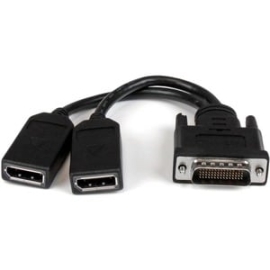 StarTech.com 8" Dms-59 To Dual DisplayPort Adapter Cable, 4K X 2K, Dms 59 Pin (M) To 2x DP 1.2 (F) Splitter Y Cable, Lfh To 2x DP Monitors - 7.8in Dms-59 To Dual DisplayPort Adapter; 4K X 2K (3840x2160p 60Hz)/21.6Gbps/HBR2 - Y-cable To Split The Video Si