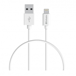 Verbatim Charge & Sync Lightning Cable 1m - White--Lightning to USB A (66581)
