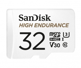 SanDisk 32GB High Endurance microSDHC Card SQQNR 2,500 Hrs UHS-I C10 U3 V30 100MB/s R 40MB/s W SD adaptor 2Y (SDSQQNR-032G-GN6IA)