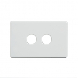 4C | Elegant 2 Gang Grid and Cover Plate - White 040.0.0114