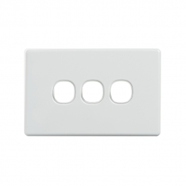 4C | Elegant 3 Gang Grid and Cover Plate - White 040.0.0115