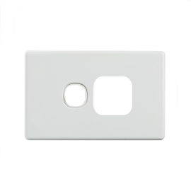 4C | Elegant Single Power Point Cover Plate - White 040.0.0116