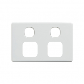 4C | Elegant Double Power Point Cover Plate - White 040.0.0117