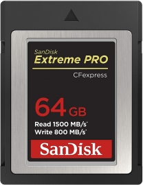 SanDisk 64GB Extreme PRO CFexpress Card Type B - SDCFE-064G-GN4NN READ 1500 MB/S WRITE 800MB/S (FFCSAN64GCFEGN4NN)