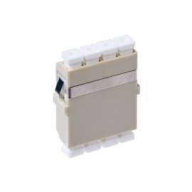 Lc OM1 Multimode Through Coupler Flangeless Quad Ceramic Sleeve | Beige 015.002.0076