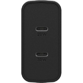 OtterBox 50W USB-C Fast Charge Dual Port Wall Charger - Black Shimmer 78-80354