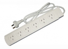 White 6 Outlet Powerboard | 1m Lead 011.165.5801