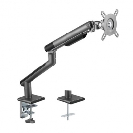 Brateck Single Monitor Premium Slim Aluminum Spring-Assisted Monitor Arm Fix Most 17'-32' Monitor Up to 9kg per screen VESA 75x75/100x100 - Space Grey (LDT49-C012-B)