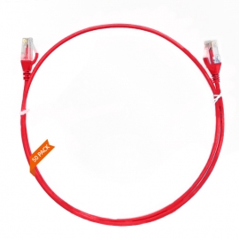 0.15m Cat 6 Ultra Thin LSZH Pack of 50 Ethernet Network Cable. Red 004.004.1000.50PACK