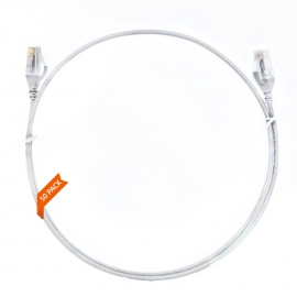 0.15m Cat 6 Ultra Thin LSZH Pack of 50 Ethernet Network Cable. White 004.004.3000.50PACK