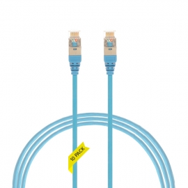 3m Cat 6A RJ45 S/FTP THIN LSZH 30 AWG Pack of 10 Network Cable. Blue 004.300.0006.10PACK