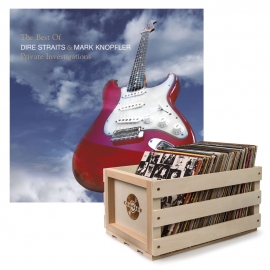 Crosley Record Storage Crate & DIRE STRAITS, MARK K THE BEST OF DIRE STRAITS - DOUBLE VINYL ALBUM Bundle UM-9875767-B