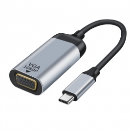 Astrotek USB-C to VGA Male to Female Adapter 15cm cable support 1080P@60Hz QXGA QWXGA WUXGA UXGA Aluminum shell Gold plating AT-USBCVGA-MF15