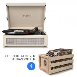 Crosley Voyager Dune - Bluetooth Portable Turntable & Record Storage Crate (Copy) CR8017BSC-DU4