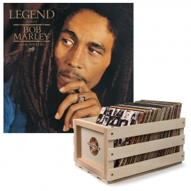 Crosley Record Storage Crate & Bob Marley - Legend - Vinyl Album Bundle UM-060075303052-B