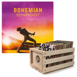 Crosley Record Storage Crate & Queen - Bohmian Rhapsody - Double Vinyl Album Bundle UM-6798872-B
