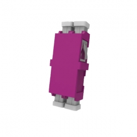 LC OM3 / OM4 Multimode Through Coupler Flangeless DUPLEX | Erika Violet 015.002.0054