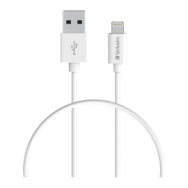 Verbatim Charge & Sync Lightning Cable 50cm - White--Lightning to USB A 66580
