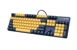 RAPOO V500 Pro Backlit Mechanical Gaming Keyboard - Spill Resistant, Metal Cover, Ideal for Entry Level Gamers--Yellow Blue V500PRO-YELLOW
