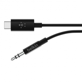 Belkin RockStar 3.5mm Audio Cable with USB-C Connector - Black- F7U079bt03-BLK