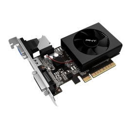 PNY GeForce GT 730 2GB Single Fan Low Profile 384 Cuda 902MHz 0.8Gbps 1xHDMI 1xDVI 1xVGA 3xDisplays Video Card VCGGT7302XPB