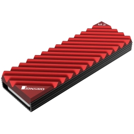 Jonsbo M.2-3 SSD Heatsink Cooling Pads for NVMe M.2 2280 SSD Heat Sink Dissipation Radiator Aluminum Alloy Red JB-M2-3-R