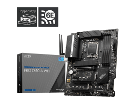 MSI Z690-A PRO WIFI Intel LGA 1700 ATX Motherboard, 4x DDR5 ~128GB, 3x PCI-E x16, 1x PCI-E x1, 4x M.2, 6x SATA3, 1x USB-C, 3x USB 3.2, 4x USB 2.0