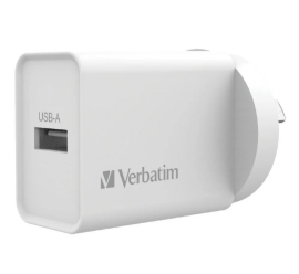 Verbatim USB Charger Single Port 2.4A - White Single Port Wall Charger 66590