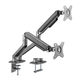 Brateck Dual Monitor Economical Spring-Assisted Monitor Arm Fit Most 17'-32' Monitors, Up to 9kg per screen VESA 75x75/100x100 Space Grey LDT63-C024-B