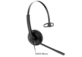 Yealink UH34 Mono Wideband Noise Cancelling Microphone - USB Connection, Leather Ear Cushions, Designed for Microsoft Teams, TEAMS-UH34-M