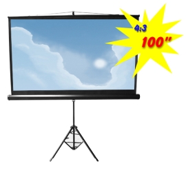 Brateck Standard Portable Tripod Projection Screen -100 ' 4:3 Viewing Size(WxH): 200 x150cm, PSDC100