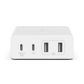 Belkin BOOST ??CHARGE Pro 4-Port GaN Charger 108W - White (WCH010auWH), 4-port GaN charger includes 2x USB-C and 2x USB-A ports