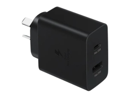 Samsung 35W Power Adapter Duo_TA220 - Black (EP-TA220NBEGAU), Dual Ports (USB-C, USB-A) Super Fast Wall Charger under PD 3.0 PPS