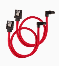 Corsair Premium Sleeved SATA 6Gbps 60cm 90 Connector Cable  Red CC-8900284